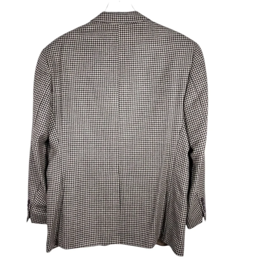 CHAPS Ralph Lauren Black & Tan Houndstooth Pure New Wool Men’s Blazer 42S